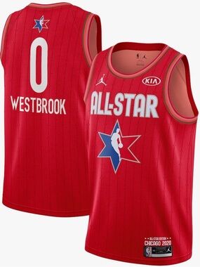 Russel Westbrook Nike Jordan Brand 2020 NBA All-Star Jersey. Size 44/Medium